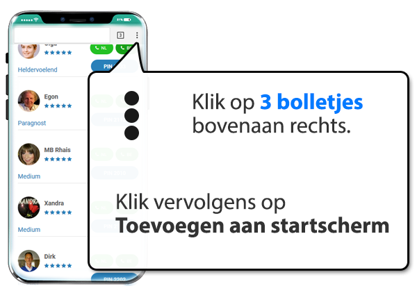android: Online-waarzeggers.nl instellen als app op Mobiel